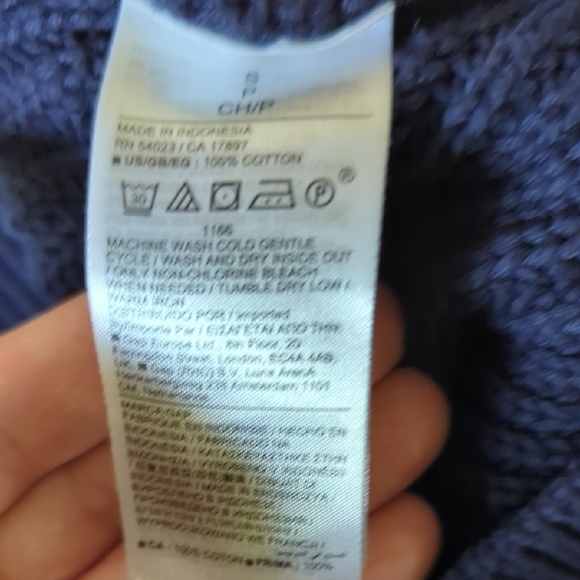 GAP Blue V-Neck Ribbed Sweater - Picture 5 of 5